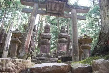 One of over 200,000 tombs set amidst large cedar trees in Okunoin, said to be Japan's largest graveyard