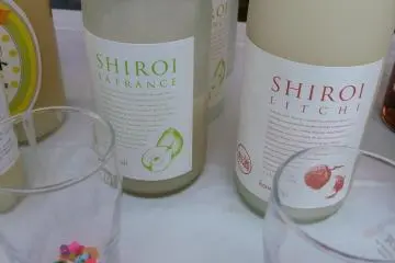 Beautiful pear and lychee liqueurs. Great on ice or with soda!
