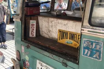 Back of a food van - antique style 