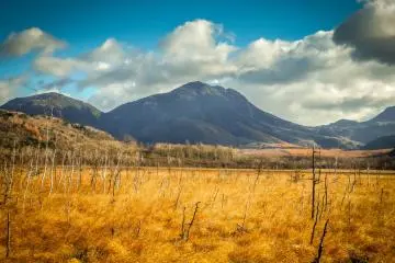 Just one of the many mountain ranges which surround these marshes