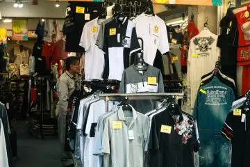 Cheap clothing shop run by a local