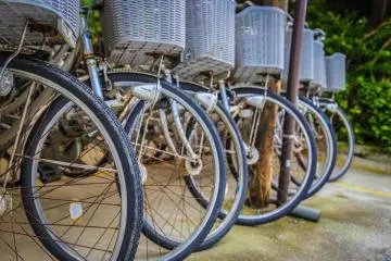 You can rent a bike to explore the tiny island