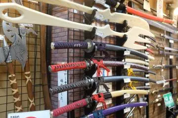 Japanese swords on display