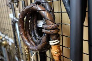 A leather whip 