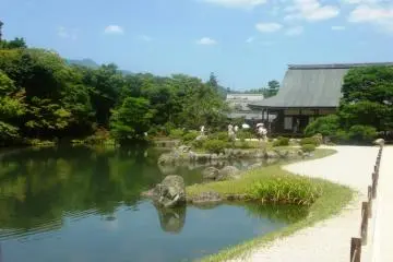 View of the garden of Tenryu-ji Zen temple