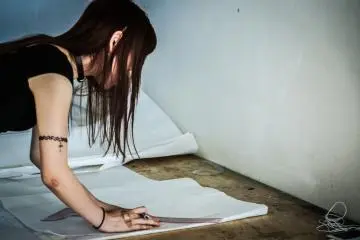 A student at work
