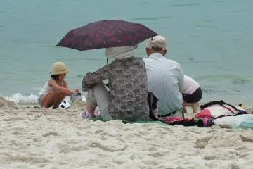 해변에서 쉼