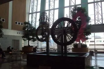 A clock chime in a common study and lounge area.