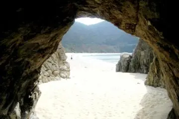 Pristine beach beyond the sandy path