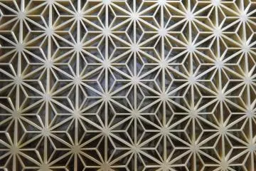 The walls of the restaurant boast hand-crafted geometric designs