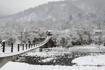 Crossing the bridge to get to and from the main village