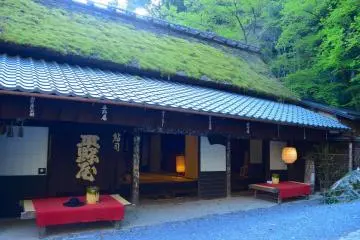 Machiya converted to a resturant found on the Saga-Toriimoto Street