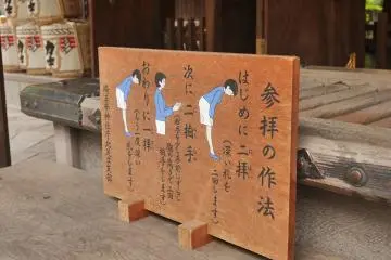 This shine describes how to properly pray at a Shinto shrine