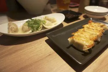 Two kinds of gyoza