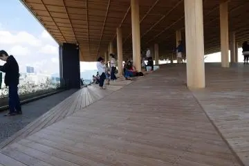 The wooden structure somewhat resembles a traditional Japanese-styled room