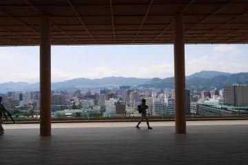 The bright wooden deck creates a nice frame for the beautiful view
