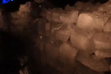 Blocks of ice in the cave