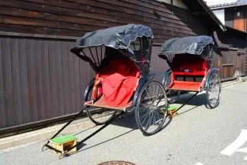 You can either walk through the streets or hop on these rickshaws for a royal ride