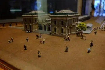 Tiny train station miniature