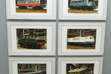 Many different picture of trains