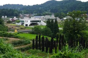 A view of the museum from the art path