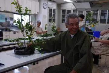 Rihou-sensei started studying ikebana fifty years ago