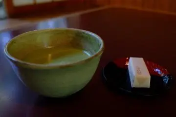 Green tea and red bean cake