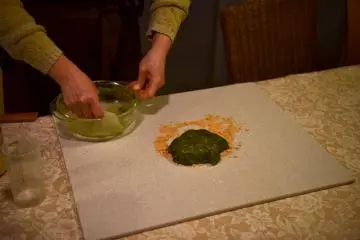 Homemade matcha dango