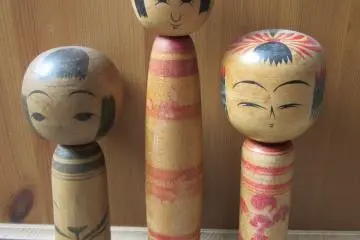 Old Kokeshi ningyo. Bought in Nikko, Rondo Antiques.