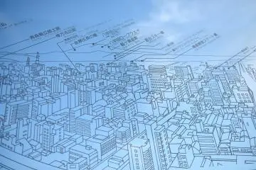 Building directory printed onto the observation deck windows