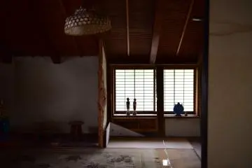 Interior of a lookout house in the main garden