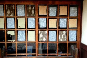 Rectangles of Japanese paper added charm to these sliding doors