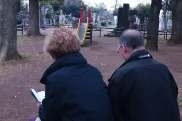 Anita and Jean Francois writing haiku
