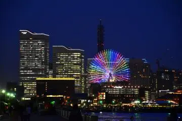 Cosmo Clock 21 and skyscrapers, an iconic view of Yokohama