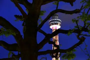 A closer view of Yokohama Marine Tower