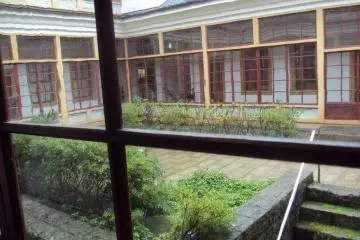 The style of the day called for an inner garden surrounded by the building's walls.