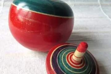 Miyagi Prefecture is famous for its wood cratfs. These spinning tops were made for me by a Kokeshi artist.