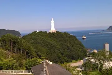 The Kamaishi harbour and Big kannon
