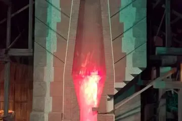 A replica of the original blast furnace