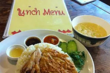 Lunch plate at Aroi Chin Chin's alleyway location