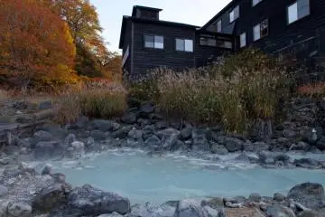 Hot spring and one of the main buildings