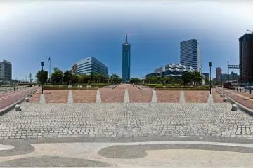 The park leading to Fukuoka Tower