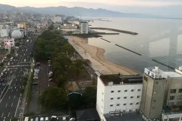 The beach from the observation deck