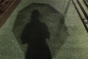 Walking in the rain in Fushimi