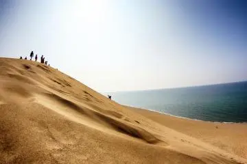 The tallest dune is about 47 meters tall and leads down to the ocean