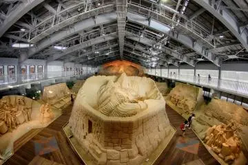View from the second floor showing the sand Matchu Pitchu