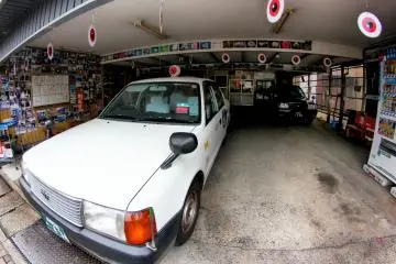 Even the taxi cars have a yokai theme to them