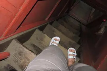 Steep wooden steps