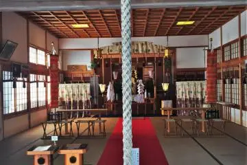 The inside of the shrine that lies on the mainland