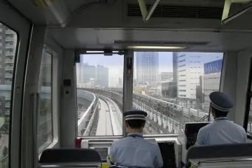 Monorail train heading to Odaiba